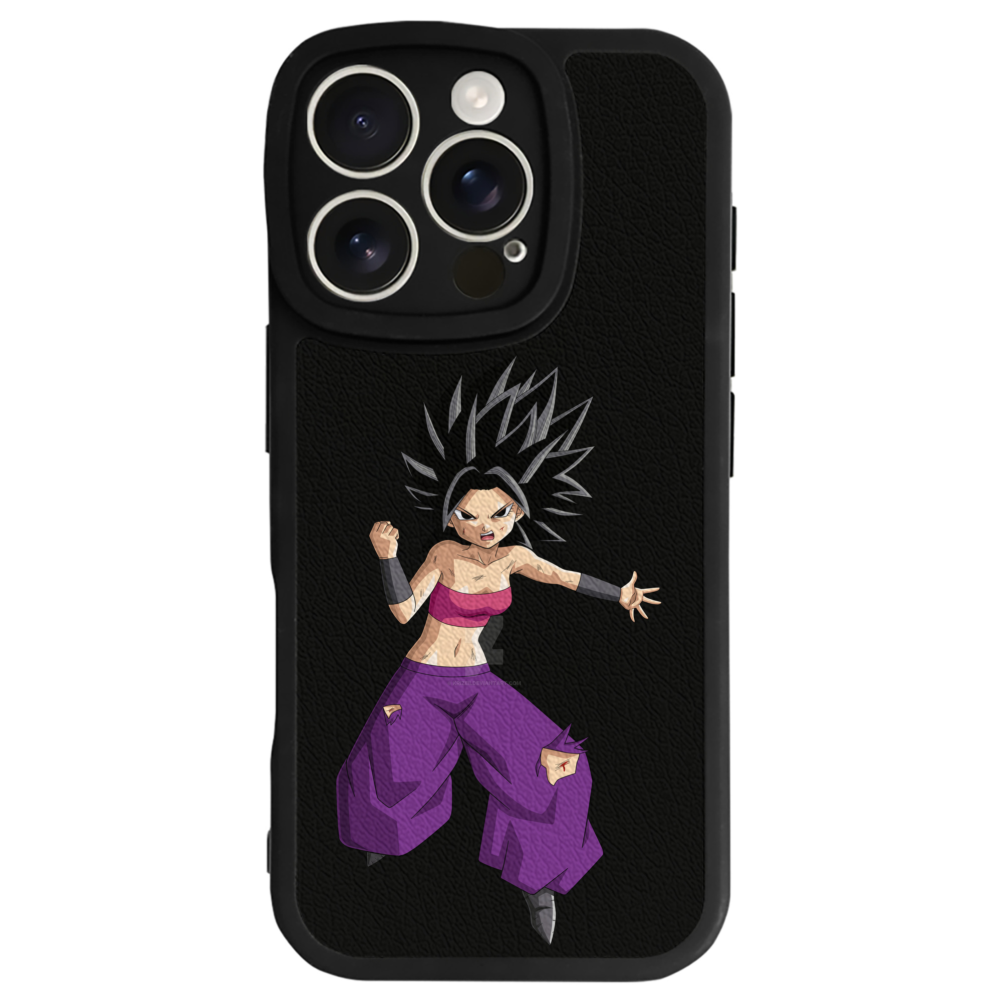 （画像用） ドラゴンボール カリフラ DRAGON BALL Caulifla 【iPhone 16シリーズ対応】シリコンスマホケース（レザー調） 材質：シリコン